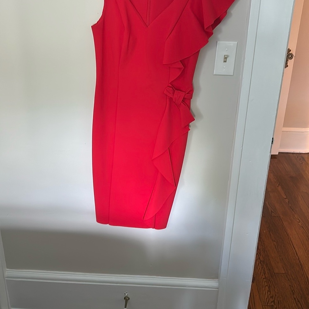Teri Jon One Shoulder Red Dress